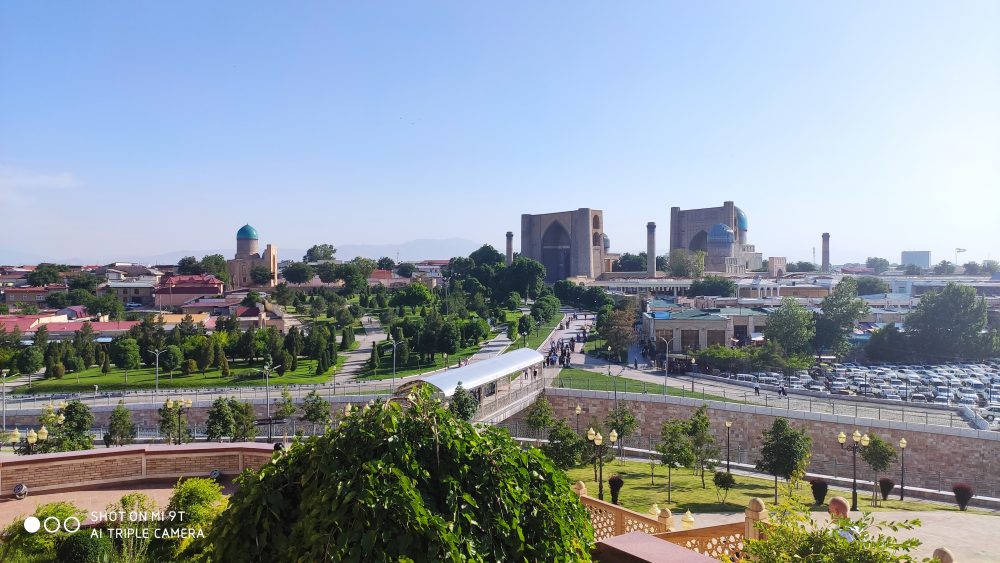 samarkand uzbekistan landscape city historical buildings